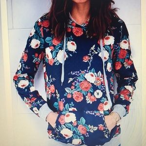 Navy blue floral sweatshirt